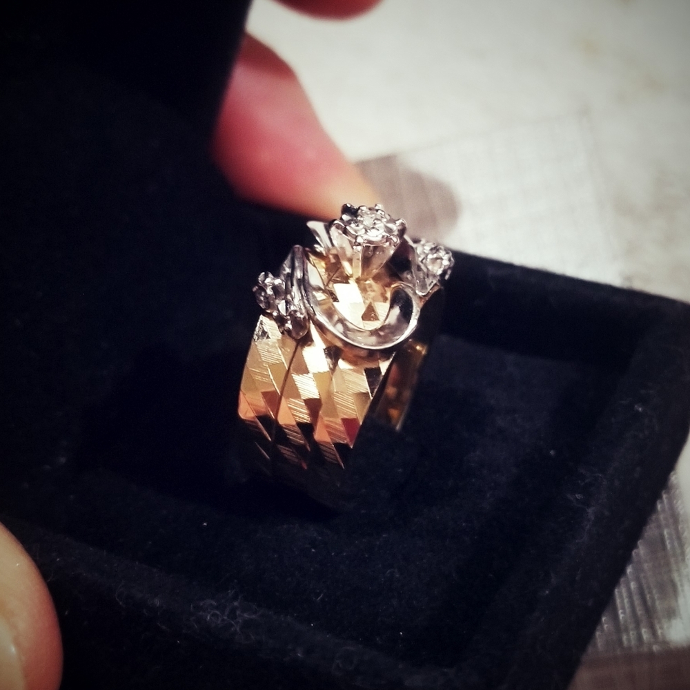 Custom 14K Handmade Vintage 💍 Diamond Ring 😯 - Picture 8 of 12